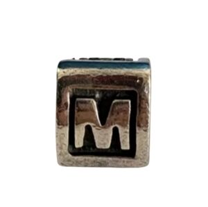 Pandora Letter M Alphabet Triangular Charm 925 Sterling Silver 790323M